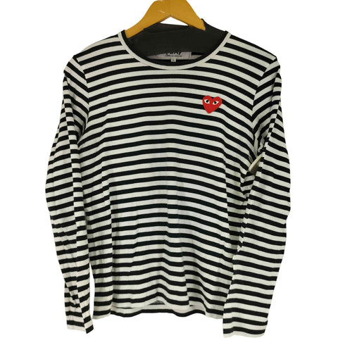 プレイコムデギャルソン PLAY COMME des GARCONS ハートワッペン ボーダーカットソー レディース JPN:L